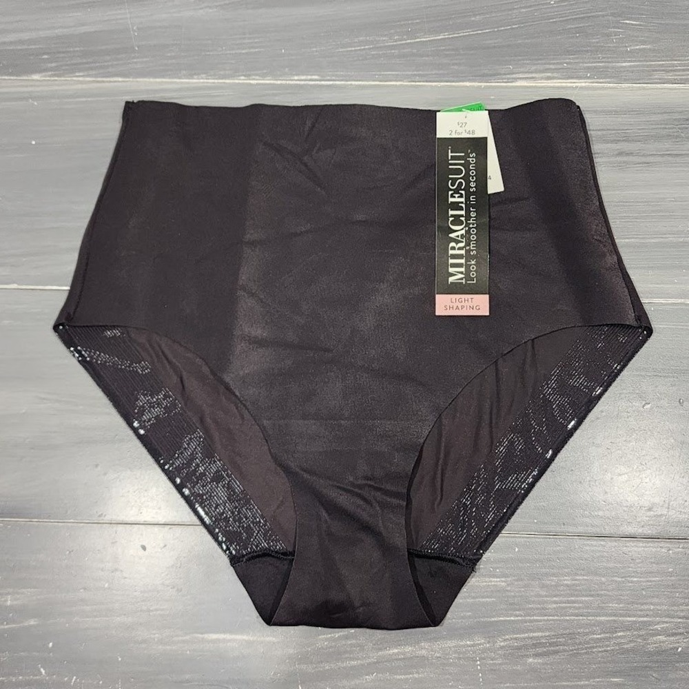 Miraclesuit Womens Black Light Shaping Briefs High Waist Style 2534 Size L